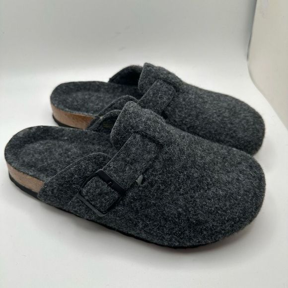 CUSHIONAIRE Womens Clog 6 GRAY WOOL - Picture 1 of 7